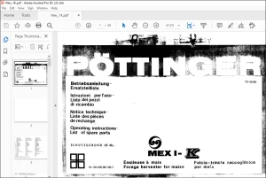 Pottinger Agricultural Forage Harvester Mex-1K Operating instructions List spare parts Manual - PDF DOWNLOAD