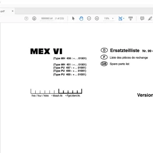 Pottinger Agricultural Tractor MEX VI Spare parts list Manual - PDF DOWNLOAD