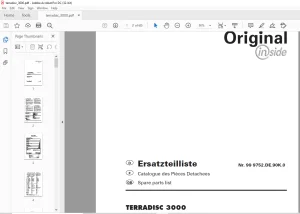 Pottinger Agricultural Tractor TERRADISC 3000 Spare parts list Manual - PDF DOWNLOAD