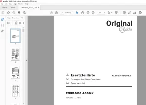 Pottinger Agricultural Tractor TERRADISC 4000 K Spare parts list Manual - PDF DOWNLOAD