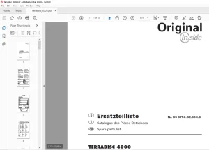 Pottinger Agricultural Tractor TERRADISC 4000 Spare parts list Manual - PDF DOWNLOAD