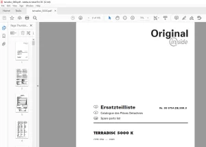Pottinger Agricultural Tractor TERRADISC 5000 K Spare parts list Manual  - PDF DOWNLOAD