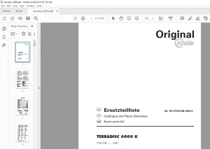 Pottinger Agricultural Tractor TERRADISC 6000 K Spare parts list Manual  - PDF DOWNLOAD