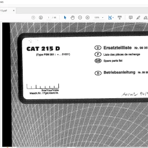 Pottinger Tractor Cat 215 Spare parts list Manual - PDF DOWNLOAD