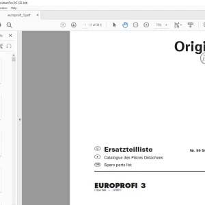 Pottinger Tractor EUROPROFI 3 Spare Parts Manual - PDF DOWNLOAD