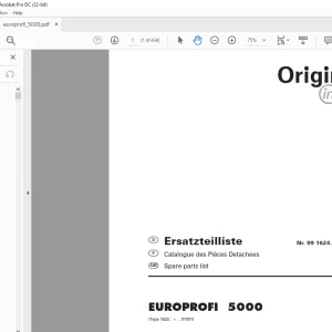 Pottinger Tractor EUROPROFI 5000 Spare Parts Manual - PDF DOWNLOAD