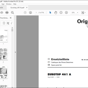 Pottinger Tractor EUROTOP 461 A Spare parts list Manual - PDF DOWNLOAD