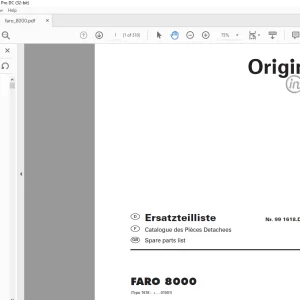 Pottinger Tractor FARO 8000 Spare Parts Manual - PDF DOWNLOAD