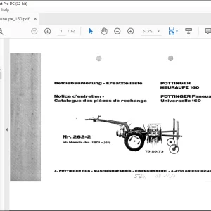Pottinger Tractor HEURAUPE160 Operating Instructions List of spare parts Manual - PDF DOWNLOAD