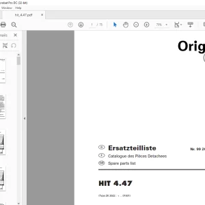 Pottinger Tractor HIT 4.47 Spare parts list Manual  - PDF DOWNLOAD