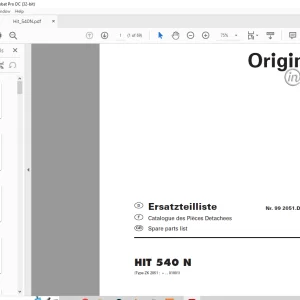 Pottinger Tractor HIT 540 N Spare parts list Manual - PDF DOWNLOAD