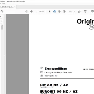 Pottinger Tractor HIT 69 NZ AZ EUROHIT 69 NZ AZ Spare parts list Manual - PDF DOWNLOAD
