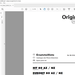Pottinger Tractor HIT 80 AZ NZ EUROHIT 80 AZ NZ Spare parts list Manual - PDF DOWNLOAD