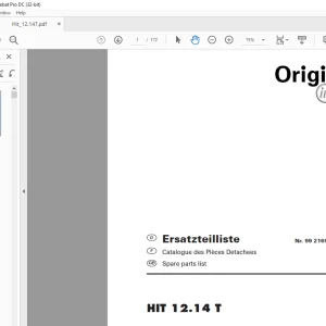 Pottinger Tractor Hit 12 14T Spare parts list Manual - PDF DOWNLOAD