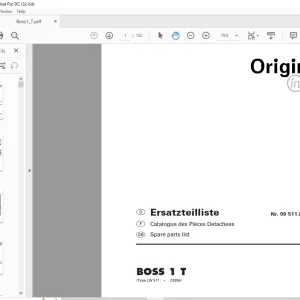 Pottinger Tractor Ladewagen BOSS 1 T Spare parts list Manual -  PDF DOWNLOAD