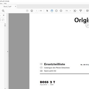 Pottinger Tractor  Ladewagen BOSS 2 T Spare parts list Manual - PDF DOWNLOAD