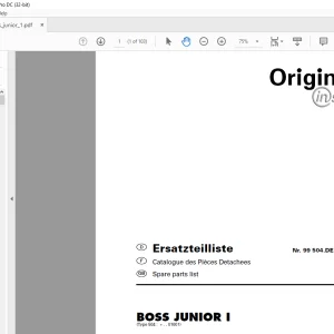 Pottinger Tractor Ladewagen BOSS JUNIOR I Spare parts list Manual - PDF DOWNLOAD
