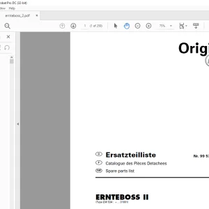 Pottinger Tractor Ladewagen ERNTEBOSS II Spare parts list Manual -  PDF DOWNLOAD