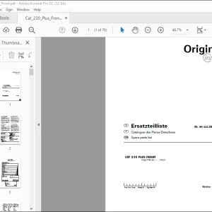 Pottinger Tractor Mower CAT 230 PLUS FRONT Spare parts list Manual - PDF DOWNLOAD