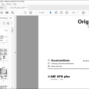 Pottinger Tractor Mower CAT 270 plus Spare parts list Manual -  PDF DOWNLOAD