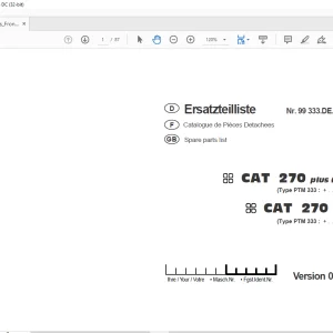 Pottinger Tractor Mower CAT 270 plus front CAT 270 front Spare parts list Manual - PDF DOWNLOAD