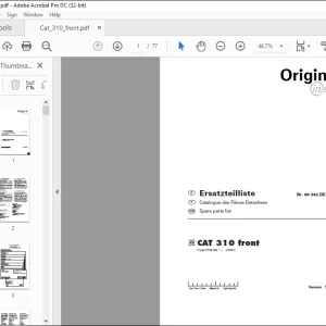 Pottinger Tractor Mower CAT 310 front Spare parts list Manual  - PDF DOWNLOAD