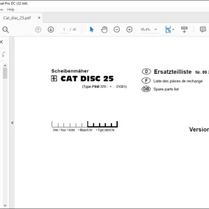 Pottinger Tractor Mower CAT DISC 25 Spare parts list Manual - PDF DOWNLOAD