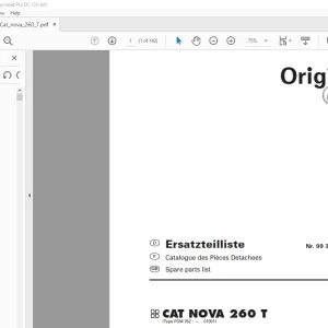 Pottinger Tractor Mower CAT NOVA 260 T Spare parts list Manual - PDF DOWNLOAD