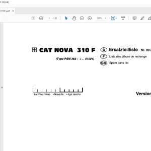 Pottinger Tractor Mower CAT NOVA 310 F Spare parts list Manual - PDF DOWNLOAD