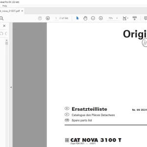 Pottinger Tractor Mower CAT NOVA 3100 T Spare parts list Manual -  PDF DOWNLOAD
