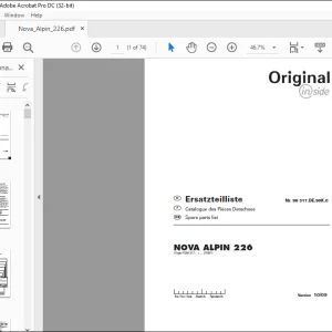 Pottinger Tractor Mower NOVA ALPIN 226 Spare parts list Manual  - PDF DOWNLOAD