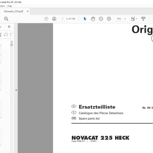 Pottinger Tractor Mower NOVACAT 225 HECK Spare parts list Manual - PDF DOWNLOAD