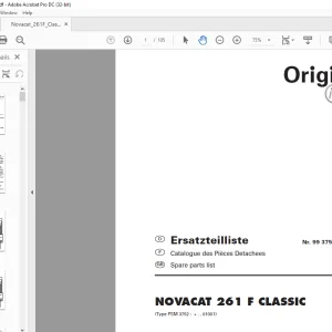 Pottinger Tractor Mower NOVACAT 261 F CLASSIC Spare parts list Manual - PDF DOWNLOAD