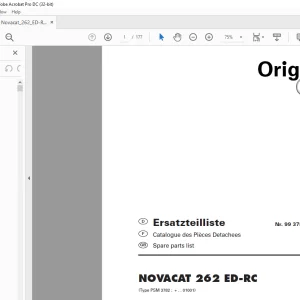 Pottinger Tractor Mower NOVACAT 262 ED-RC Operating instructions List of spare parts Manual - PDF DOWNLOAD