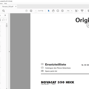 Pottinger Tractor Mower NOVACAT 350 HECK Spare parts list Manual - PDF DOWNLOAD