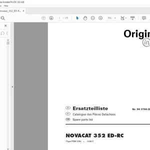 Pottinger Tractor Mower NOVACAT 352 ED-RC Spare parts list Manual - PDF DOWNLOAD