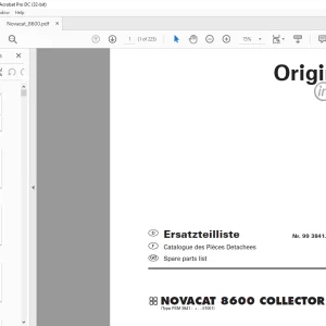 Pottinger Tractor Mower NOVACAT 8600 COLLECTOR Operating instructions List of spare parts Manual -  PDF DOWNLOAD