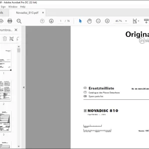 Pottinger Tractor Mower NOVADISC 810 Spare parts list Manual - PDF DOWNLOAD