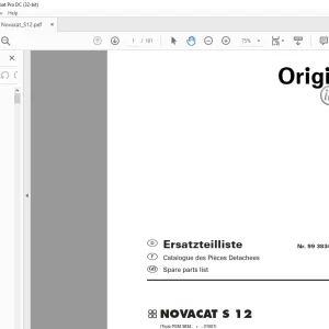 Pottinger Tractor Mower NOVACAT S 12 Spare parts list Manual - PDF DOWNLOAD