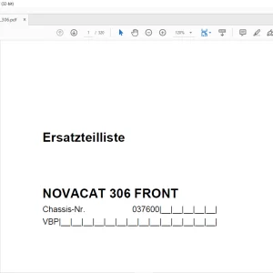 Pottinger Tractor NOVACAT 306 FRONT Ersatzteilliste Manual - PDF DOWNLOAD (German)