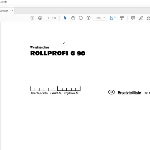 Pottinger Tractor RDLLPRDFI G 90 Ersatzteilliste Manual   - PDF DOWNLOAD