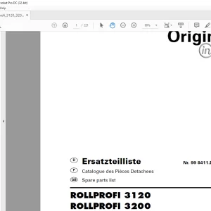 Pottinger Tractor ROLLPROFI 3120 ROLLPROFI 3200 Spare Parts Manual - PDF DOWLOAD