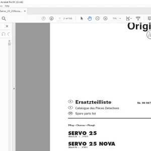 Pottinger Tractor SERVO 25 SERVO 25 NOVA Spare parts list Manual - PDF DOWNLOAD