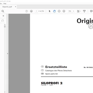 Pottinger Tractor SILOPROFI 2 Spare Parts Manual - PDF DOWNLOAD