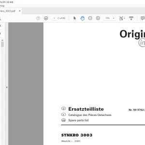 Pottinger Tractor SYNKRO 3003 Spare Parts Manual - PDF DOWNLOAD