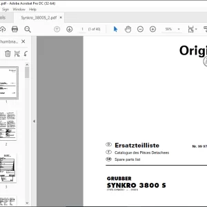 Pottinger Tractor SYNKRO 3800 S Spare parts list Manual  - PDF DOWNLOAD