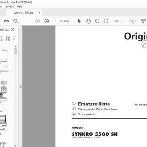 Pottinger Tractor SYNKRO 5500 SH Spare parts list Manual  - PDF DOWNLOAD
