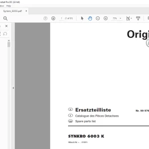 Pottinger Tractor SYNKRO 6003 K Spare Parts Manual - PDF DOWNLOAD