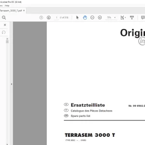 Pottinger Tractor TERRASEM 3000 T Spare Parts Manual - PDF DOWNLOAD