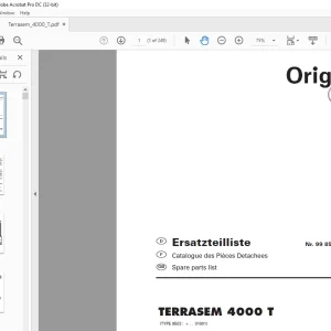 Pottinger Tractor TERRASEM 4000 T Spare Parts Manual - PDF DOWNLOAD